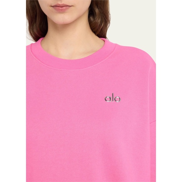 Alo Yoga Accolade Crew Neck Pullover Paradise Pink S - Picture 9 of 13